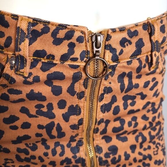 FREE PEOPLE Animal Print Mini Skirt size 25 - Picture 10 of 12